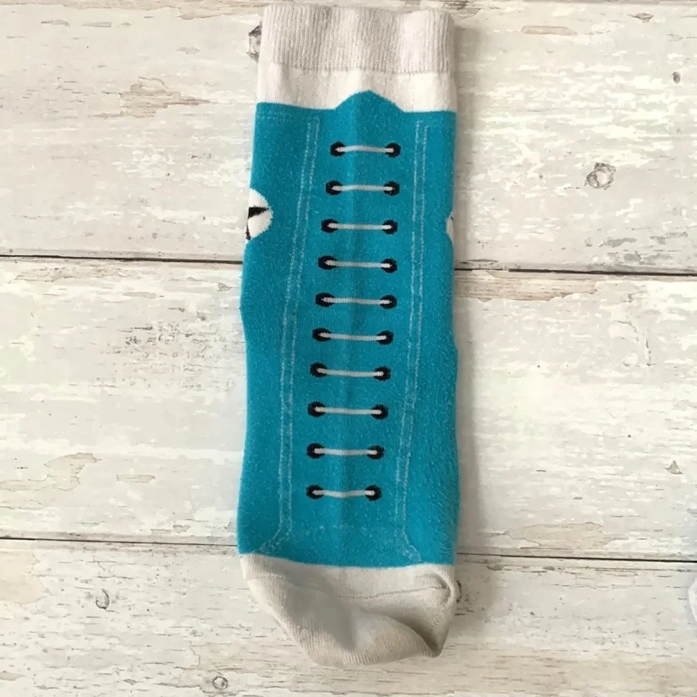 Converse Crew Socks Shoe Print Blue White OS Women’s Mens Accessories